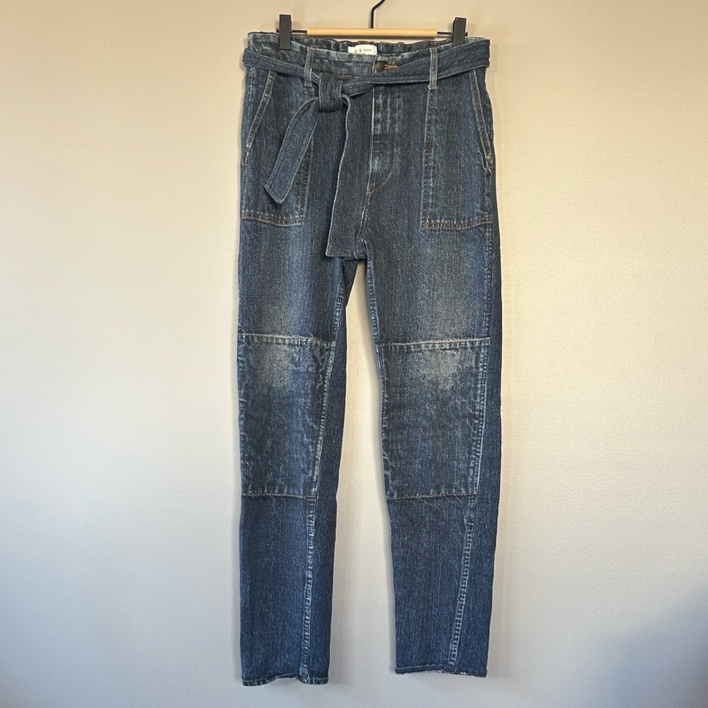 Rag & Bone Miramar Mia‎ Tie Waist Tapered Faux Jeans Size Small